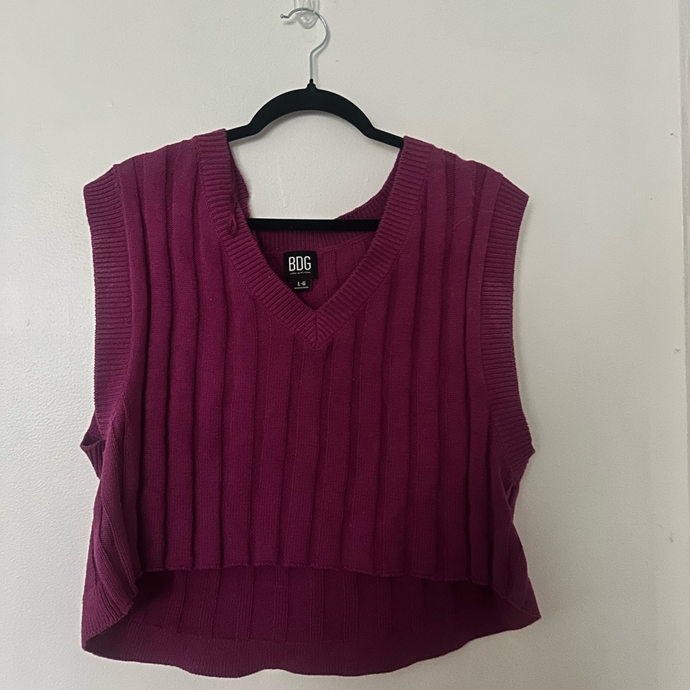 Women's Pink Sweater Vest Top